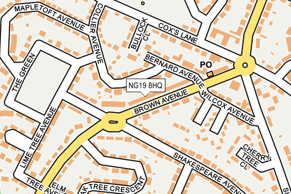NG19 8HQ map - OS OpenMap – Local (Ordnance Survey)