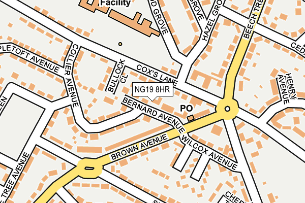 NG19 8HR map - OS OpenMap – Local (Ordnance Survey)