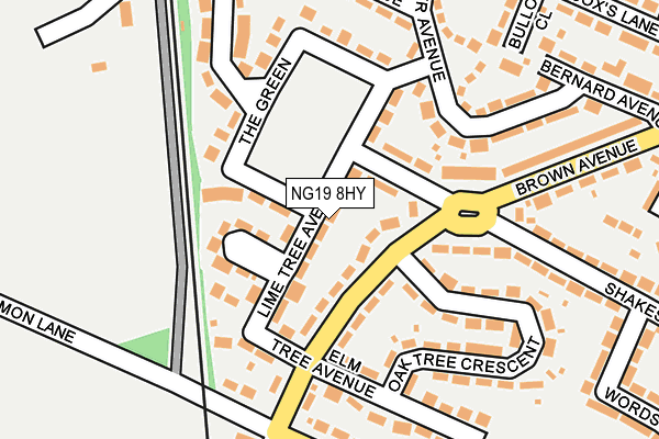 NG19 8HY map - OS OpenMap – Local (Ordnance Survey)