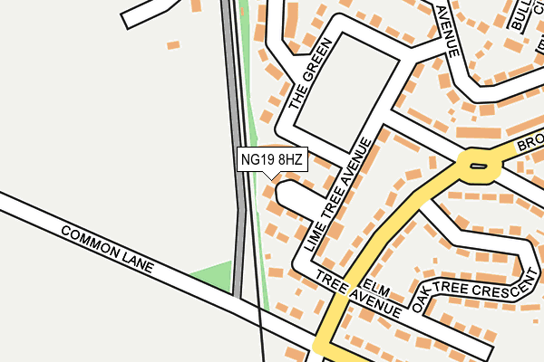 NG19 8HZ map - OS OpenMap – Local (Ordnance Survey)