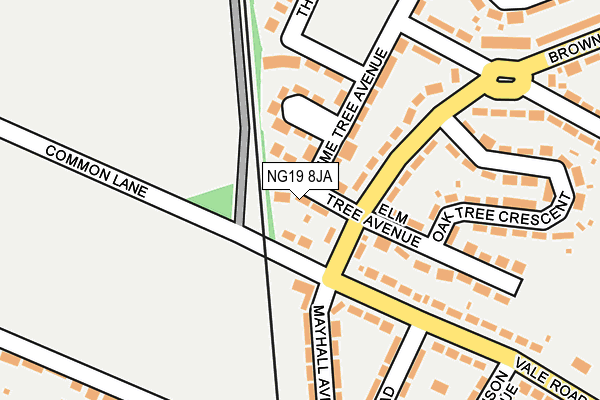 NG19 8JA map - OS OpenMap – Local (Ordnance Survey)