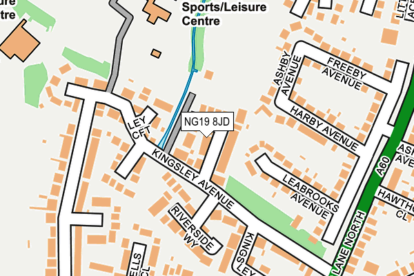 NG19 8JD map - OS OpenMap – Local (Ordnance Survey)