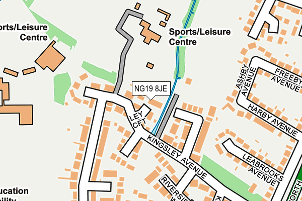 NG19 8JE map - OS OpenMap – Local (Ordnance Survey)