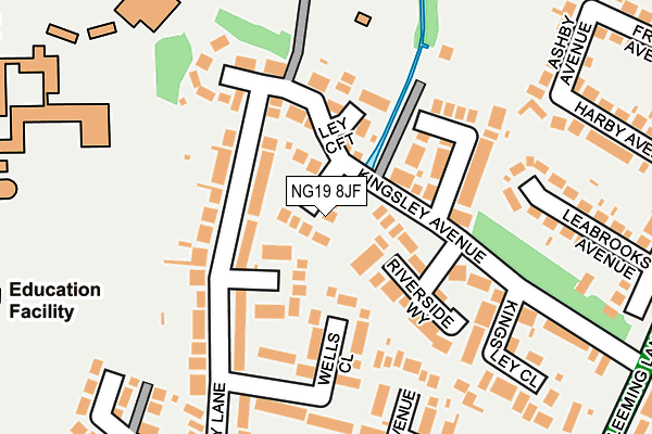 NG19 8JF map - OS OpenMap – Local (Ordnance Survey)