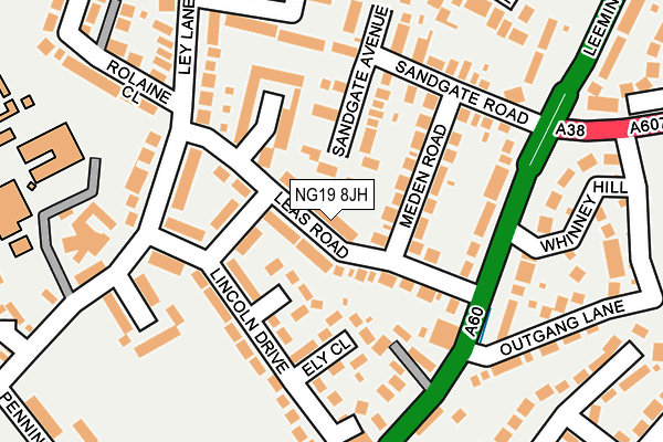 NG19 8JH map - OS OpenMap – Local (Ordnance Survey)