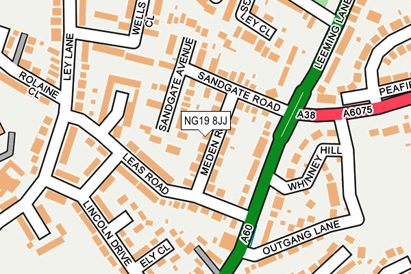 NG19 8JJ map - OS OpenMap – Local (Ordnance Survey)