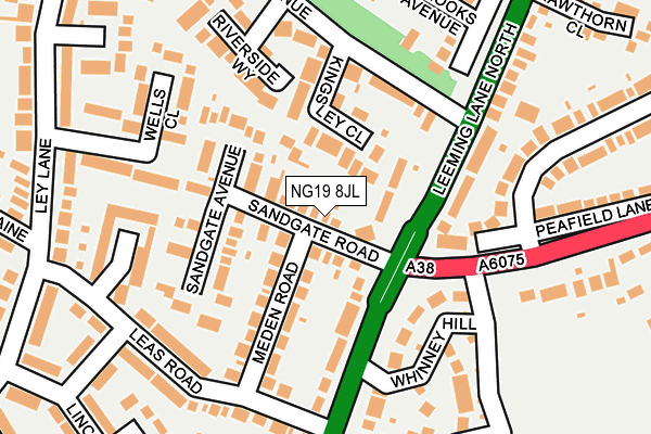 NG19 8JL map - OS OpenMap – Local (Ordnance Survey)