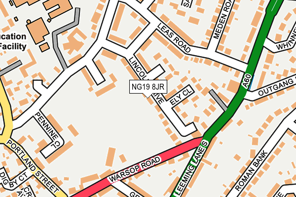 NG19 8JR map - OS OpenMap – Local (Ordnance Survey)