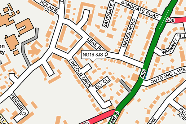 NG19 8JS map - OS OpenMap – Local (Ordnance Survey)