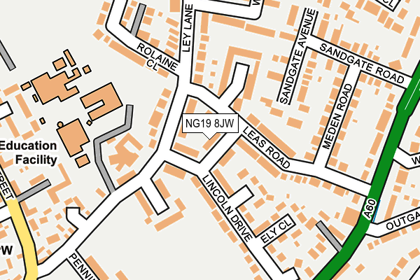 NG19 8JW map - OS OpenMap – Local (Ordnance Survey)