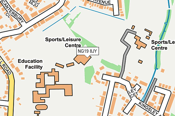 NG19 8JY map - OS OpenMap – Local (Ordnance Survey)