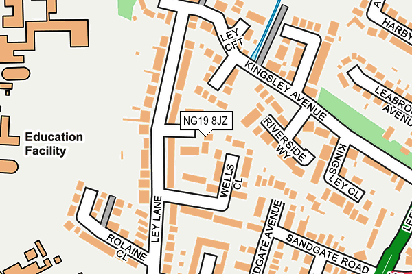 NG19 8JZ map - OS OpenMap – Local (Ordnance Survey)