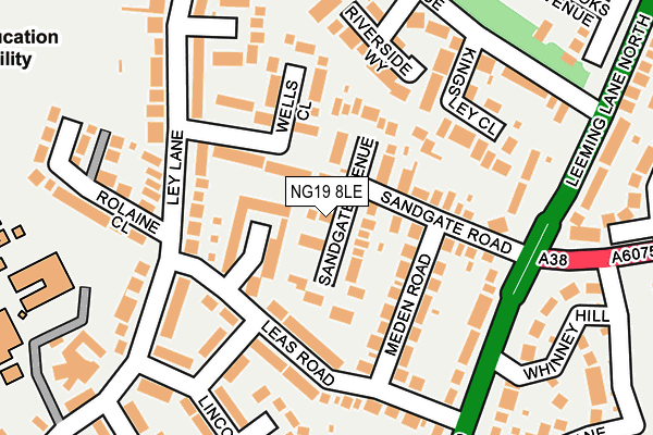 NG19 8LE map - OS OpenMap – Local (Ordnance Survey)