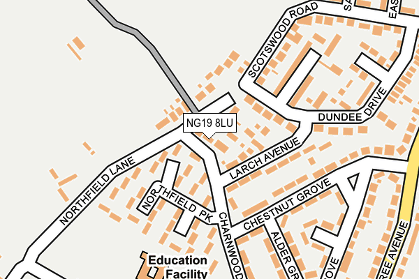 NG19 8LU map - OS OpenMap – Local (Ordnance Survey)