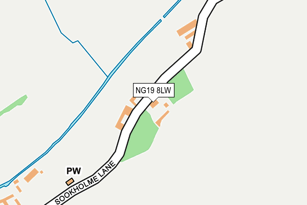 NG19 8LW map - OS OpenMap – Local (Ordnance Survey)