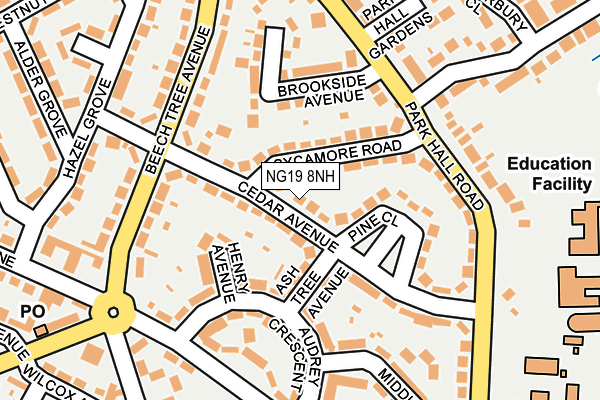 NG19 8NH map - OS OpenMap – Local (Ordnance Survey)