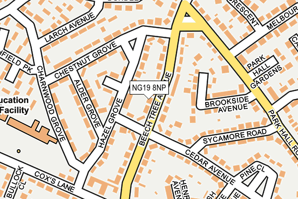 NG19 8NP map - OS OpenMap – Local (Ordnance Survey)