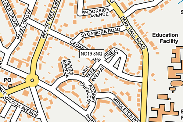 NG19 8NQ map - OS OpenMap – Local (Ordnance Survey)