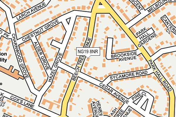 NG19 8NR map - OS OpenMap – Local (Ordnance Survey)