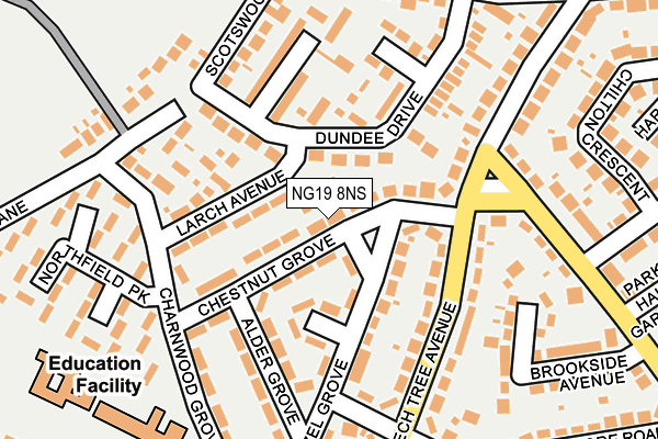 NG19 8NS map - OS OpenMap – Local (Ordnance Survey)