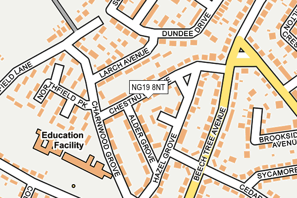 NG19 8NT map - OS OpenMap – Local (Ordnance Survey)