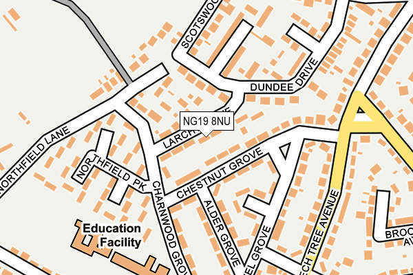 NG19 8NU map - OS OpenMap – Local (Ordnance Survey)