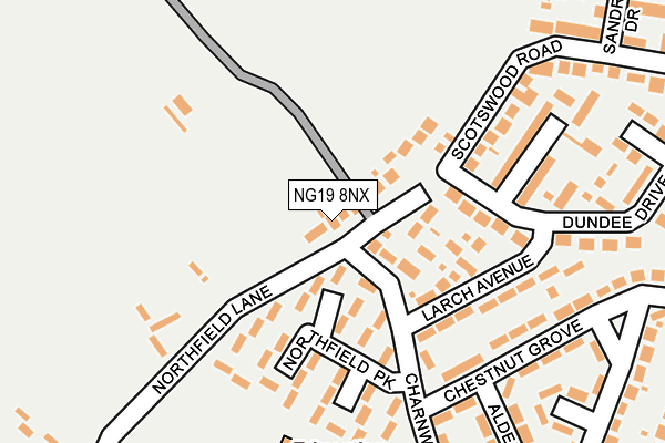 NG19 8NX map - OS OpenMap – Local (Ordnance Survey)