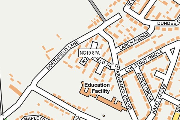NG19 8PA map - OS OpenMap – Local (Ordnance Survey)