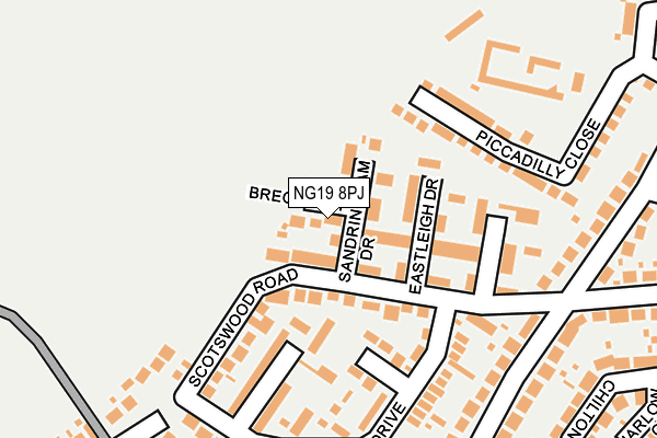 NG19 8PJ map - OS OpenMap – Local (Ordnance Survey)