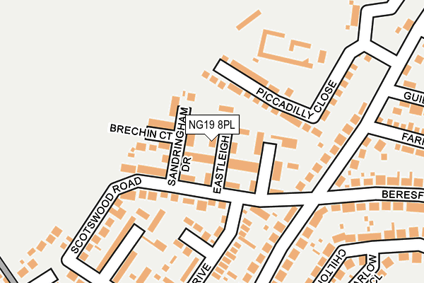 NG19 8PL map - OS OpenMap – Local (Ordnance Survey)