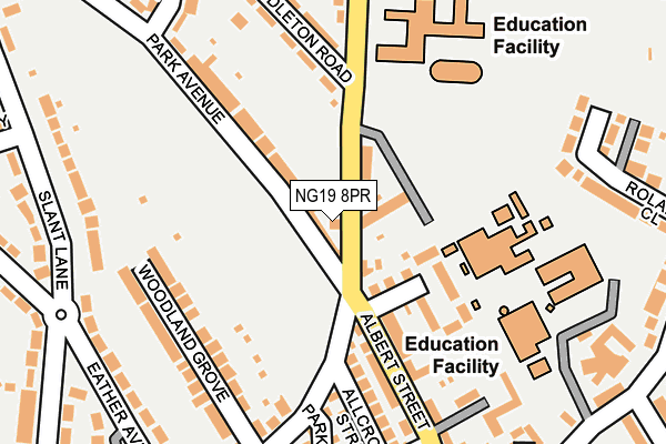 NG19 8PR map - OS OpenMap – Local (Ordnance Survey)