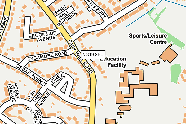 NG19 8PU map - OS OpenMap – Local (Ordnance Survey)