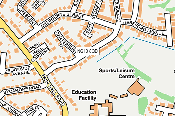 NG19 8QD map - OS OpenMap – Local (Ordnance Survey)