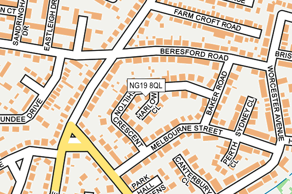 NG19 8QL map - OS OpenMap – Local (Ordnance Survey)