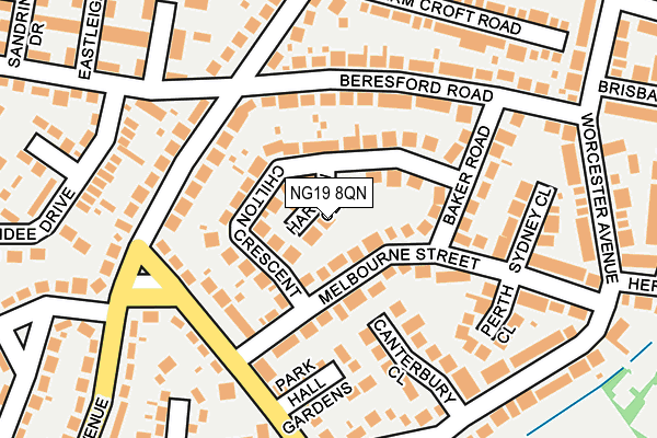 NG19 8QN map - OS OpenMap – Local (Ordnance Survey)