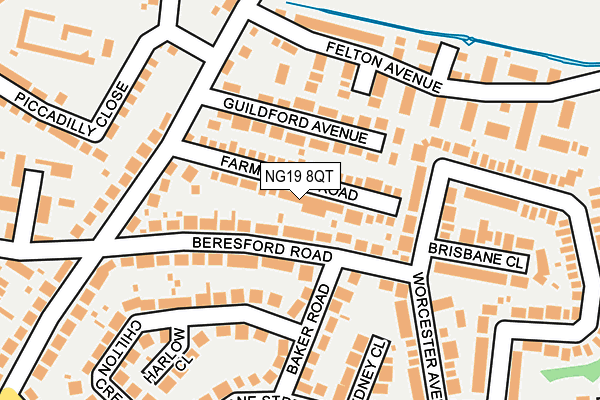 NG19 8QT map - OS OpenMap – Local (Ordnance Survey)