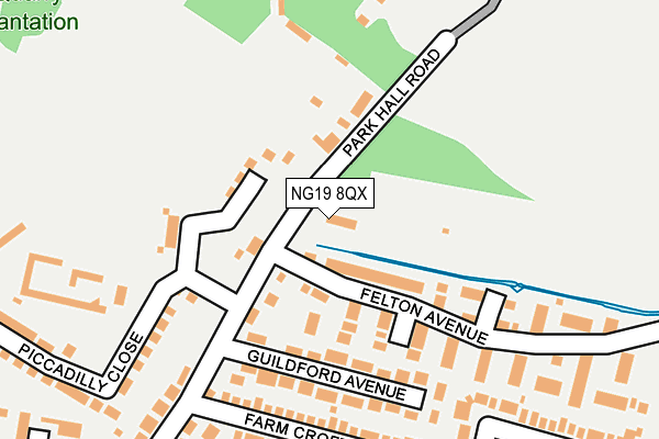 NG19 8QX map - OS OpenMap – Local (Ordnance Survey)