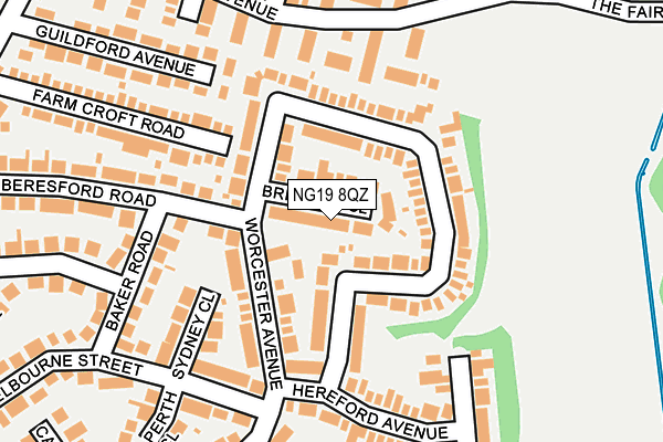 NG19 8QZ map - OS OpenMap – Local (Ordnance Survey)