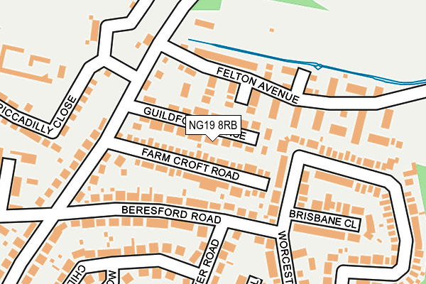 NG19 8RB map - OS OpenMap – Local (Ordnance Survey)