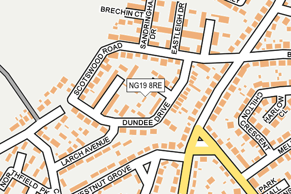 NG19 8RE map - OS OpenMap – Local (Ordnance Survey)