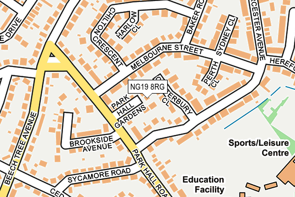 NG19 8RG map - OS OpenMap – Local (Ordnance Survey)