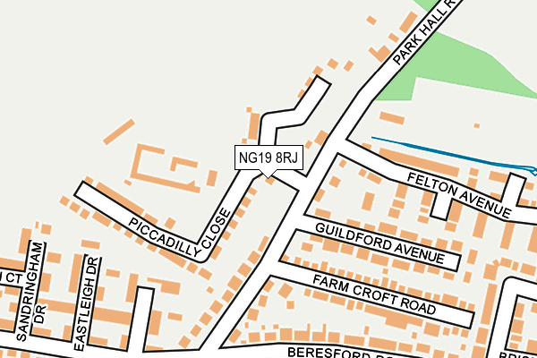 NG19 8RJ map - OS OpenMap – Local (Ordnance Survey)