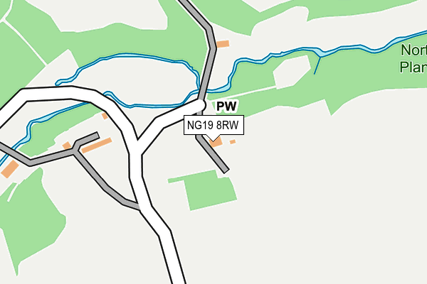 NG19 8RW map - OS OpenMap – Local (Ordnance Survey)