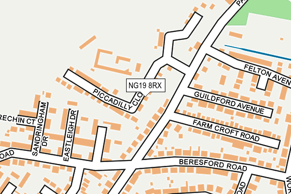 NG19 8RX map - OS OpenMap – Local (Ordnance Survey)