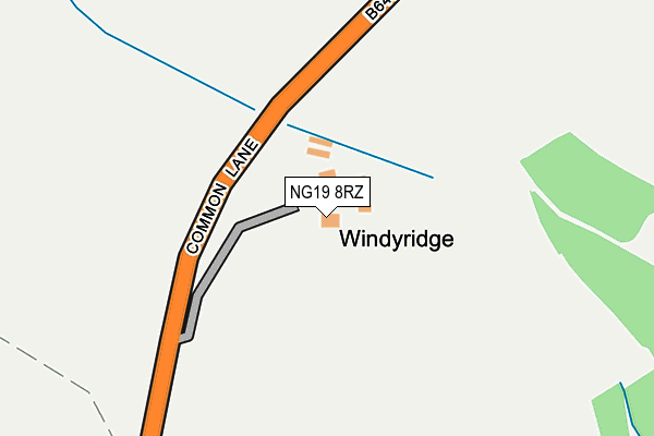 NG19 8RZ map - OS OpenMap – Local (Ordnance Survey)