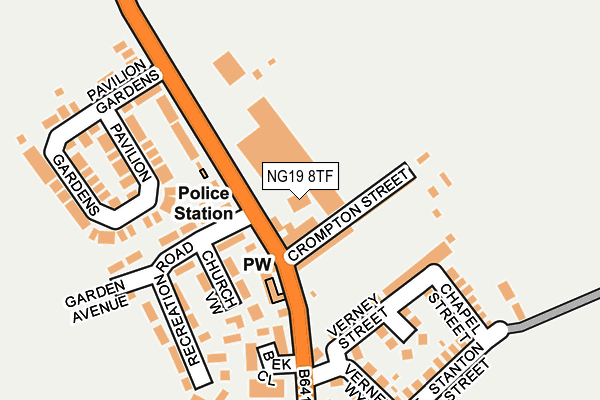 NG19 8TF map - OS OpenMap – Local (Ordnance Survey)