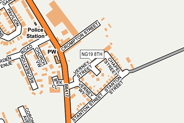 NG19 8TH map - OS OpenMap – Local (Ordnance Survey)