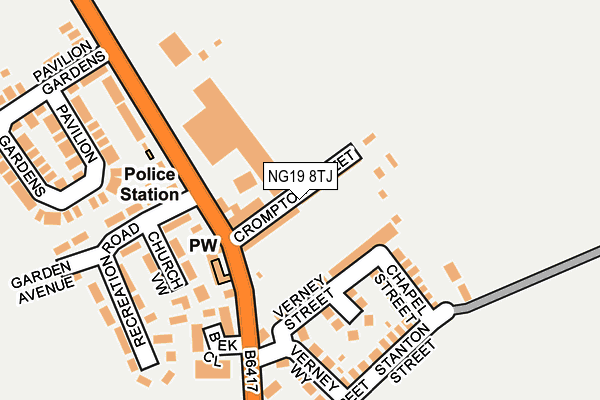 NG19 8TJ map - OS OpenMap – Local (Ordnance Survey)