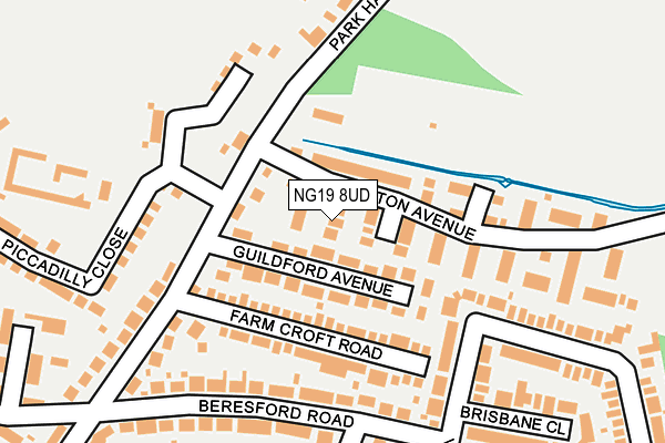 NG19 8UD map - OS OpenMap – Local (Ordnance Survey)