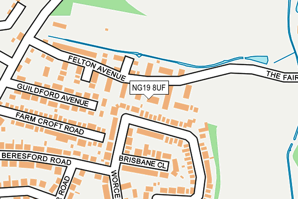 NG19 8UF map - OS OpenMap – Local (Ordnance Survey)